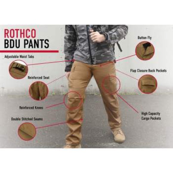 🪖 ROTHCO military cargo pants XXL gorpcore NWOT Tactical BDU - Picture 5 of 6